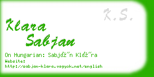 klara sabjan business card